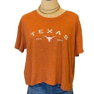 UNIVERSITY OF TEXAS UT Longhorns Cropped Tee T-Shirt L Gameday Collegiate NCAA